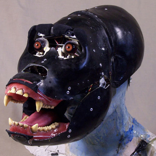 Animatronic gorilla mask mechanics, 10 servos